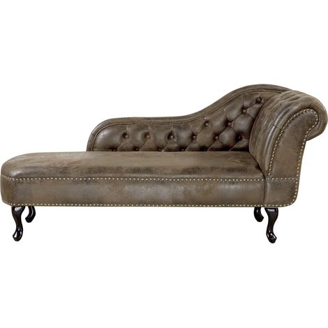 Rechtsseitige Chaiselongue NIMES Kunstwildleder Braun