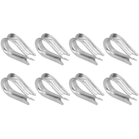 FENOPLASTICA50 Pièces Cosses pour Câbles en Acier Inoxydable, Outils de Gréement Marine pour la Construction Navale (Diamètre 4mm) (1/2)