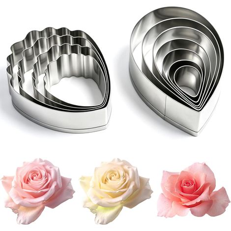 11 Piece Cookie Cutter Flower Flower Cutter Peony Shape Tool Stainless Steel Cutter Biscuit Cutter for Cake Fondant Bread Biscuits (1/5)