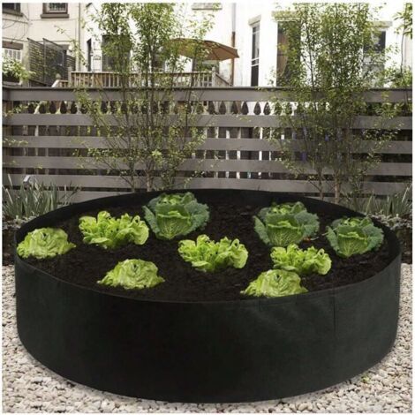 QORVA-Sacs de culture en feutre, Pots de plantes d'extérieur en treillis de jardin, sacs à déchets de jardin, sacs à feuilles, noir, 1 paquet