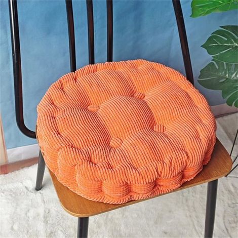 Coussin Jacquard Extérieur - 45 x 45 cm - 100 % Lin - Usage Intérieur/Extérieur - Orange (1/4)