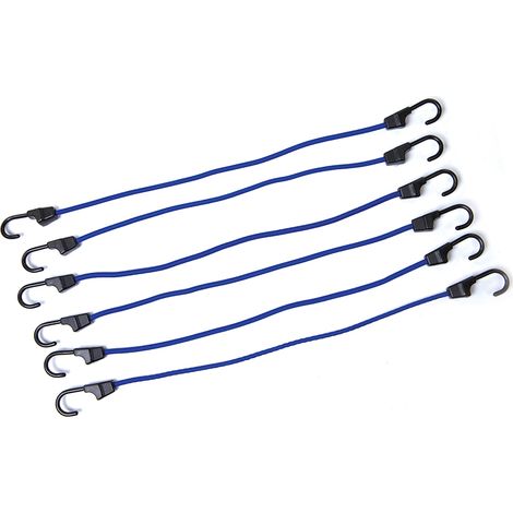 6 x Expanderseile mit Stahlhaken 600 mm