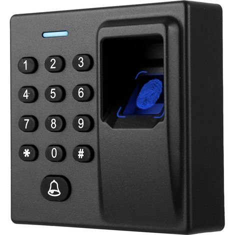 Système de contrôle d'accès à clavier, lecteur d'empreintes digitales et de cartes, mot de passe, noir, 12 V CC (1/5)
