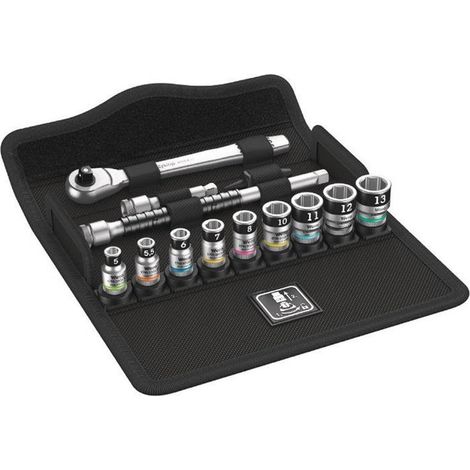 Set de llaves de vaso con función de retención Zyklop 1/4" WERA 8100 SA 12 HF Zyklop Metal 1/4" (13 piezas) (1/5)