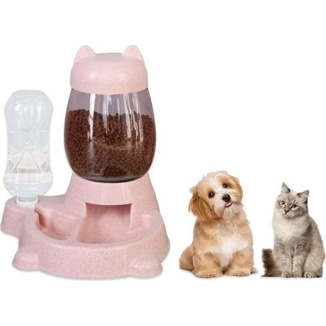 -Distributeur Automatique d'aliments pour Animaux Capacité de 2,8 L Facile à Utiliser Distributeur de Nourriture pour Chats et Chiens Distributeur d'eau pour Chats et Chiens