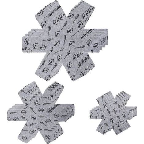 Protecteurs de Poele et Casseroles, Proteges Poeles-Separateurs de Casseroles Anti-3Tailles (38cm, 35cm,26cm) - 15pc (1/4)