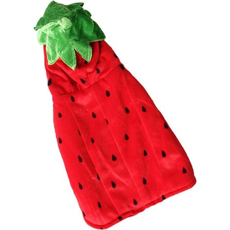 Red Strawberry Halloween Costume for Pets - Adorable and Comfortable Fleece Outfit for Small Dogs and Cats for Parties and Festive Dress-Up (1/5)