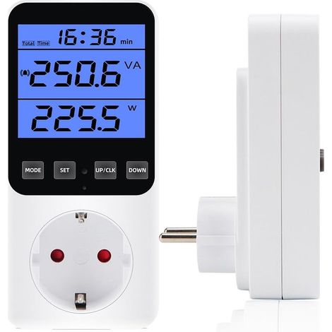 Socket Electric Meter, 14 Modes with LCD Display, Socket Power Meter, Energy Consumption Meter, Standby Consumption Measurement, Mini Electric Meter (1/5)