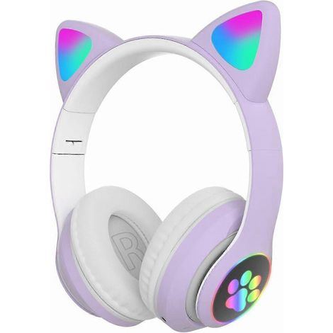 Casque sans fil antibruit à réduction de bruit active, micro intégré, oreilles de chat décoratives, pour gaming, musique et appels (1/5)