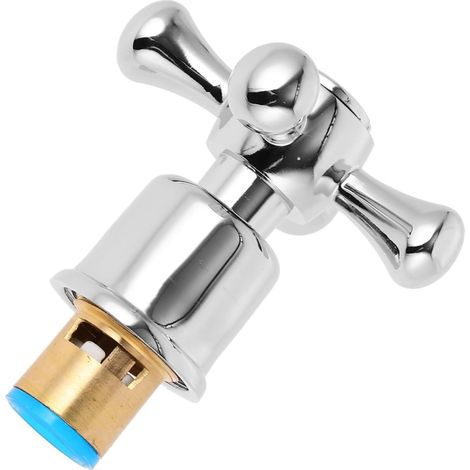Cross Faucet Handle 1/2 Inch Metal Hot/Cold Faucet Head Replacement with Range for Bathroom and Kitchen 2.44 x 2.44 x 2.7mm (1/5)