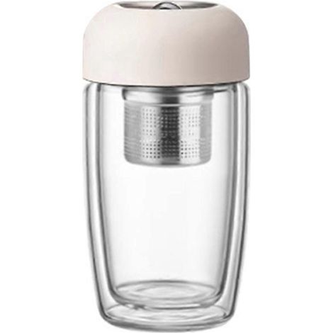 Verdickte, hitzebeständige Glasbecher, wasserdicht und auslaufsicher, 320 ml, A--