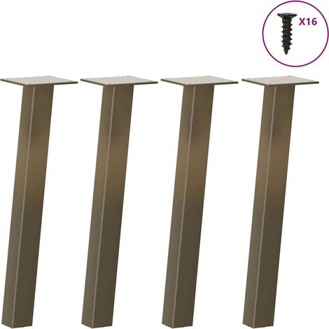 Couchtischbeine 4 Stk. Naturstahl 42 cm Stahl