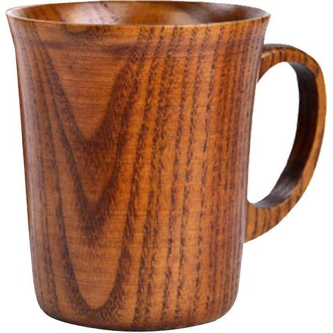 Jujube-Becher, handgefertigter Kaffee- und Bierkrug aus Holz mit Henkel