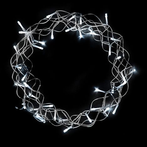 LED Hängekranz / Tischdekoration Metall Ø30cm-MLK061IT-kaltweiß (1/4)
