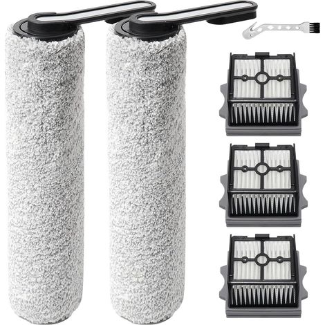 2 Brosse rotative, 3 Filtre HEPA, 1 Brosse nettoyage, Microfibre, Pour Tineco Floor One S5 Combo