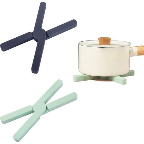 2 Pièces sous-Verres Durables Non Slip, Pliable Tapis de Dessous de Plat en SiliCône, Dessous de Plat Pliable en SiliCône Kitchen, Antidérapant Tapis Vaisselle, pour Cuisine Pot, Plats, Assiettes-Fei (1/5)