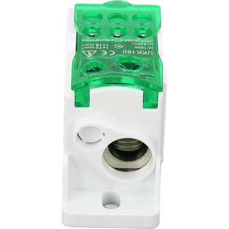 Coffret de distribution terminal, sorties de câbles multiples, bonne conductivité, boîtier PA66, armoires de distribution, bloc d'alimentation (VERT) (1/5)