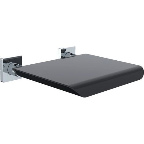 Asiento abatible de pared 355121202 sistema 2 asiento de plástico negro EMCO