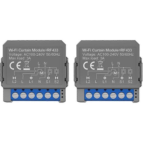 Set mit 2 Tuya WiFi Smart-Vorhangsteuerungsmodulen mit RF433-Fernbedienung (1/5)