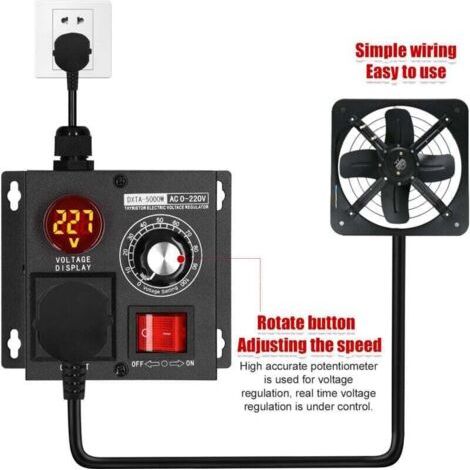 AC 220V 5000W Régulateur de Tension réglable Contrôleur de Vitesse du Moteur Contrôleur de contrôle du Ventilateur