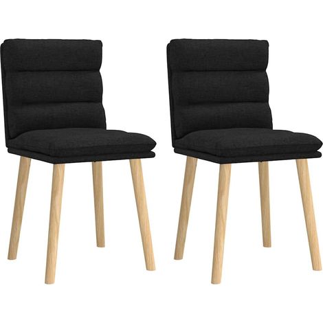 Esszimmerstühle 2 Stk. Schwarz Stoff (1/5)