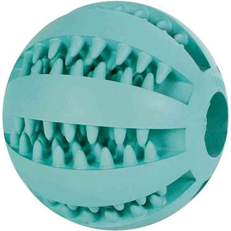 Balle jouet pour chien en caoutchouc couleur menthe, 7 cm de diamètre, pour nettoyer les dents et masser les gencives. (1/5)