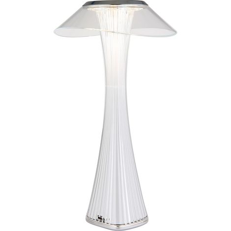 Globo Ambra Lampe de table LED chromée à intensité variable 2700-6500 K avec variateur tactile