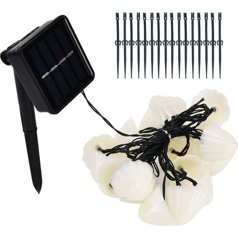 Lampion solaire champignon LED 20 lumières 5 mètres, imperméable extérieur jardin décoration, guirlande lumineuse solaire rechargeable pour pelouse fête Noël.