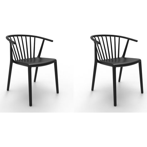 Set 2 sillas interior, exterior negro WOODY Resol