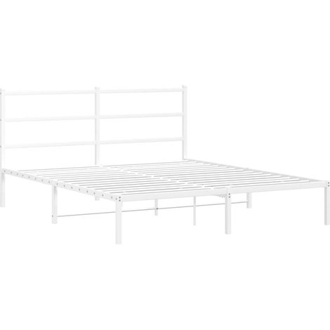Estructura cama sin colchón con cabecero metal blanco 160x200cm vidaXL