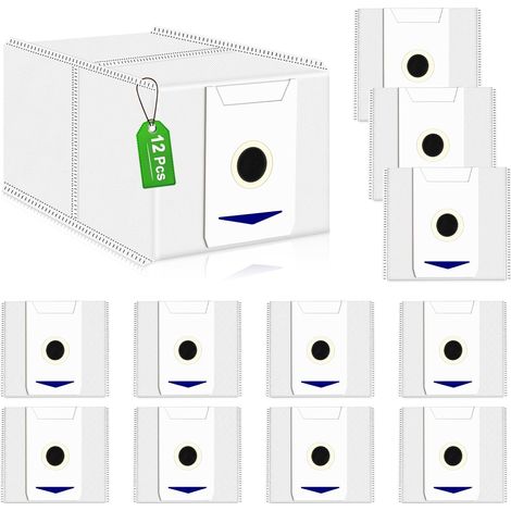 Coavas – Lot de 12 sacs à poussière pour aspirateur robot Ecovacs Deebot T30 Omni – 3 L grande capacité – Filtration 99,99% des allergènes – Accessoires blancs