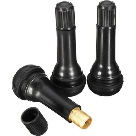 Lot de 10 valves de pneu TR413 à enclenchement rapide en caoutchouc noir, tige courte, accessoire auto (1/5)
