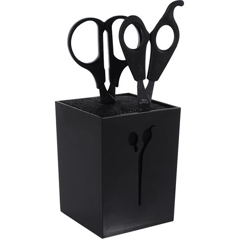 Porte-outils professionnel pour coiffure barbier : support de peignes, pinces et ciseaux (Noir) (1/5)