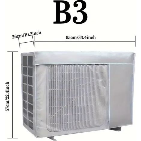 Housse pour climatiseur extérieur (85 x 26 x 57 cm) - Fibre de polyester, convient à la plupart des modèles