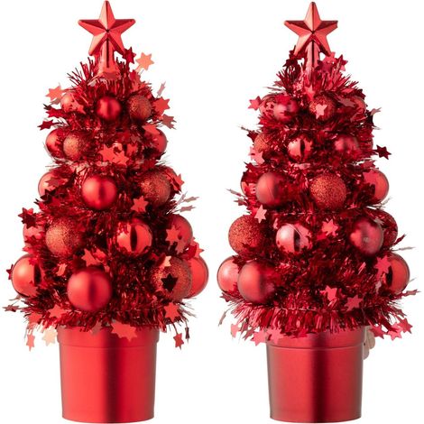 Albero di Natale Palline Polistirene 20.5 cm Rosso Peraga Christmas