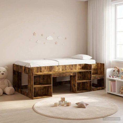 vidaXL Kinderbettgestell mit Stauraum Geräucherte Eiche 80 x 200 cm (1/5)