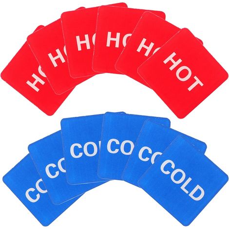 6 Paires Étiquette Indicatrice Eau Chaude et Froide Tr-05 Auto-adhésif, pour Robinet, Usage Maison et Commerce, Repérage Clair des Zones (1/5)
