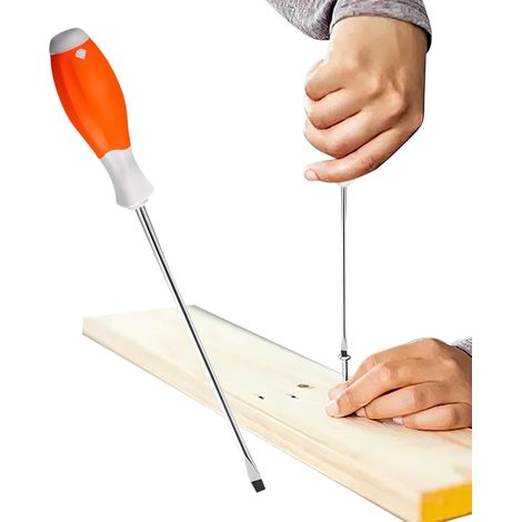 Tournevis magnétique portable avec embout allongé et poignée ergonomique Outil de vissage idéal pour le montage de meubles, les réparations domestiques, la plomberie et la décoration