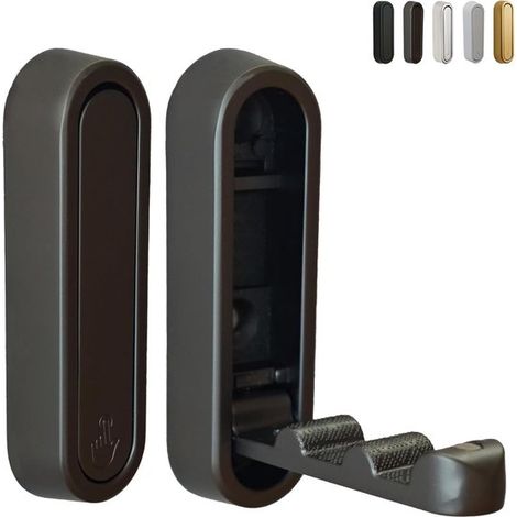 Grauer, klappbarer Wandhaken aus Zinklegierung mit verdecktem Griff, inklusive Schrauben, Tragkraft 15 kg, zur Wandmontage (1/5)