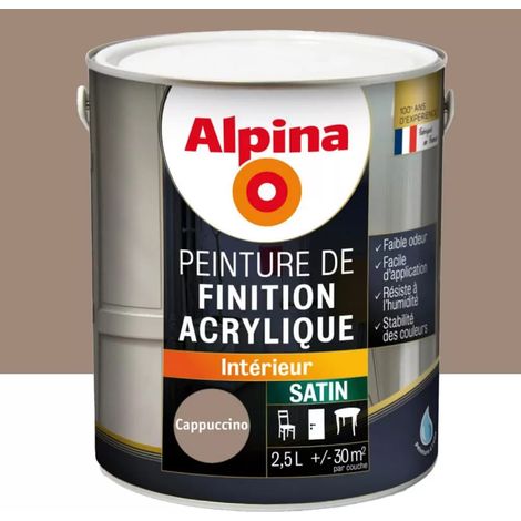 Peinture de finition boiseries intérieures acrylique Alpina Satin Cappuccino 2,5 L (1/2)