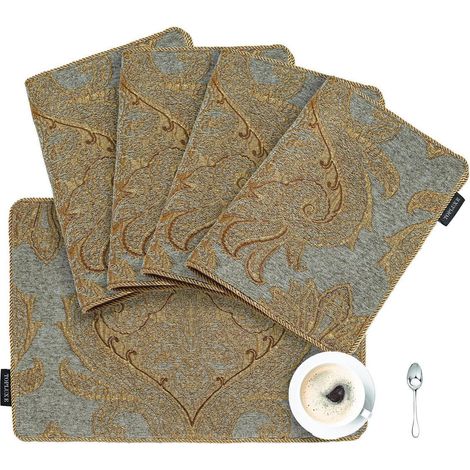 Platzsets 4er Set Jaquard 30x45cm abwaschbar für Esstisch Dekoration
