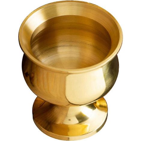 Coupe à eau bouddhiste en laiton, coupe de temple de luxe rétro, offrandes au temple-5.00X4.70X4.70CM-Golden (1/3)