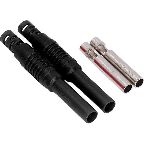 Câble de test d'extension femelle-femelle 1 mm² avec fiche de contact en laiton J.70030 Noir (1/5)