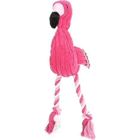 Jouet à mâcher interactif pour petits chiens, motif flamant rose mignon, avec couineur. (1/4)