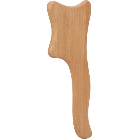 Gua Sha Pierre Naturelle en Bois Ergonomique pour Femme et Homme, Outil de Massage Drainage Lymphatique, Détente Musculaire, Récupération Corporelle (1/5)
