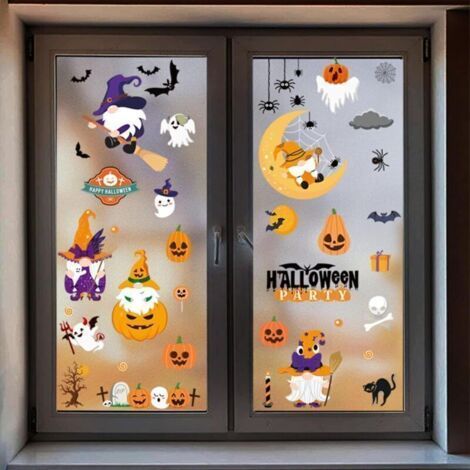 Beautiful Halloween Stickers: 9 Sheets Halloween Window Stickers. Each sheet of Halloween murals is: 20x30cm Perfect sizes are ideal for window decorations (1/4)
