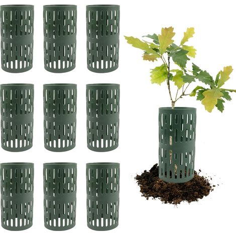 Lot de 9 Dispositifs de Protection Tronc d'arbre 20 34.5cm, Protection d'écorce d'arbre Escamotable, Protection d'arbre Anti-Rongeur Contre, Protection de Tronc avec Trous d'aération (1/5)