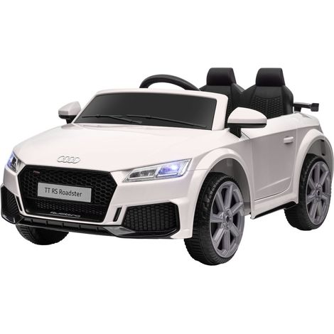 Auto elettrica per bambini Audi TT RS Roadster bianca 3 km/h con telecomando LED USB (1/5)