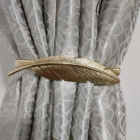 Support de rideau décoratif, doré, lot de 2, réglable, en métal