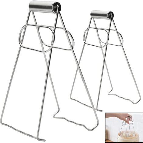 2 Piézas Clip Anti-Brûlure Bol Pince Anti-Brûlure en Inox Porte-Bol Inoxydable Anti-Chaud Accessoires de Cuisine Anti-brûlure Clip pour Les Ustensiles de cuisine du four à micro-ondes à Bol Cha (1/5)
